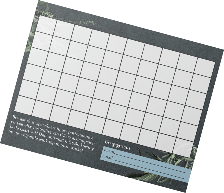 spaarkaart van de slagerij voor korting sparen